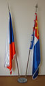 Interiérový stojan s vlajkou ČR a EU